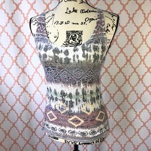 EUC semi sheer 5th culture racer Back tank top